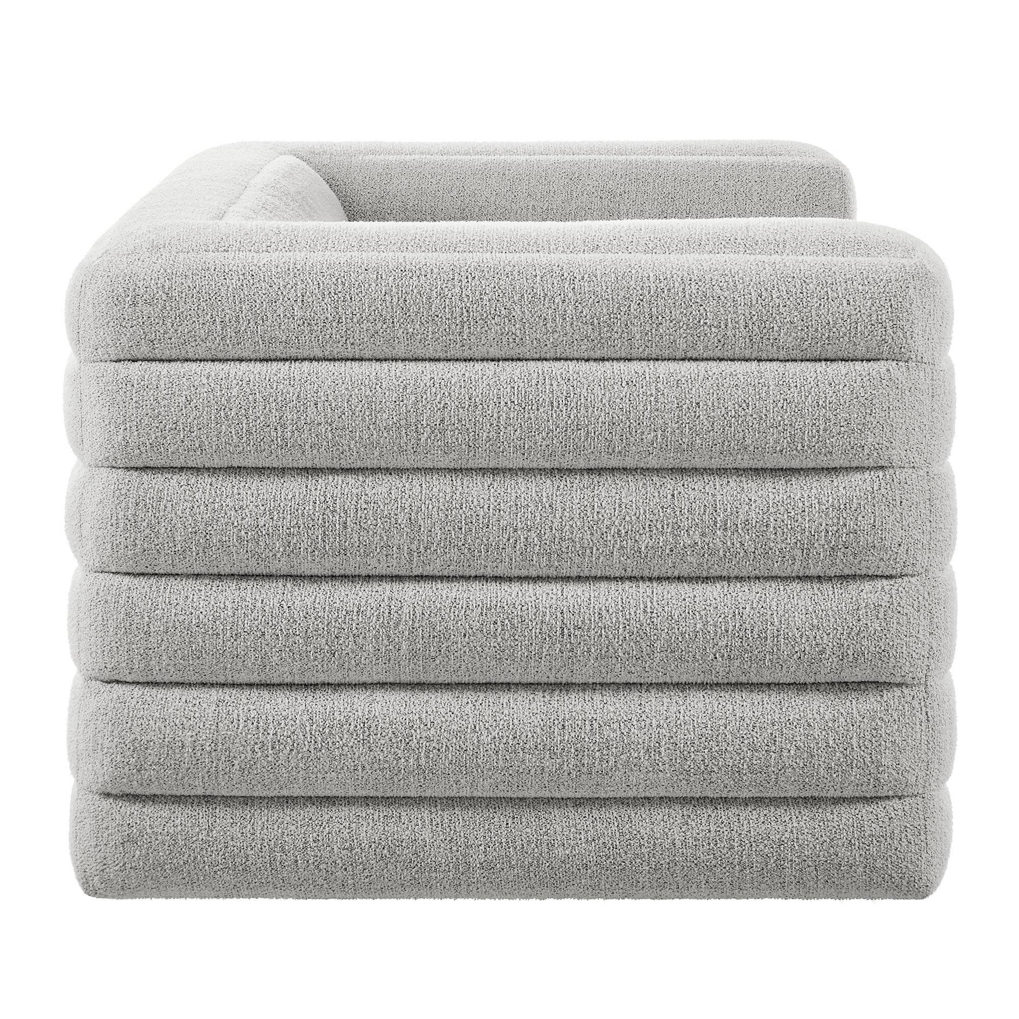 Back. Modway - Relle Channel Tufted Boucle Upholstered Loveseat by Modway - Newsprint.