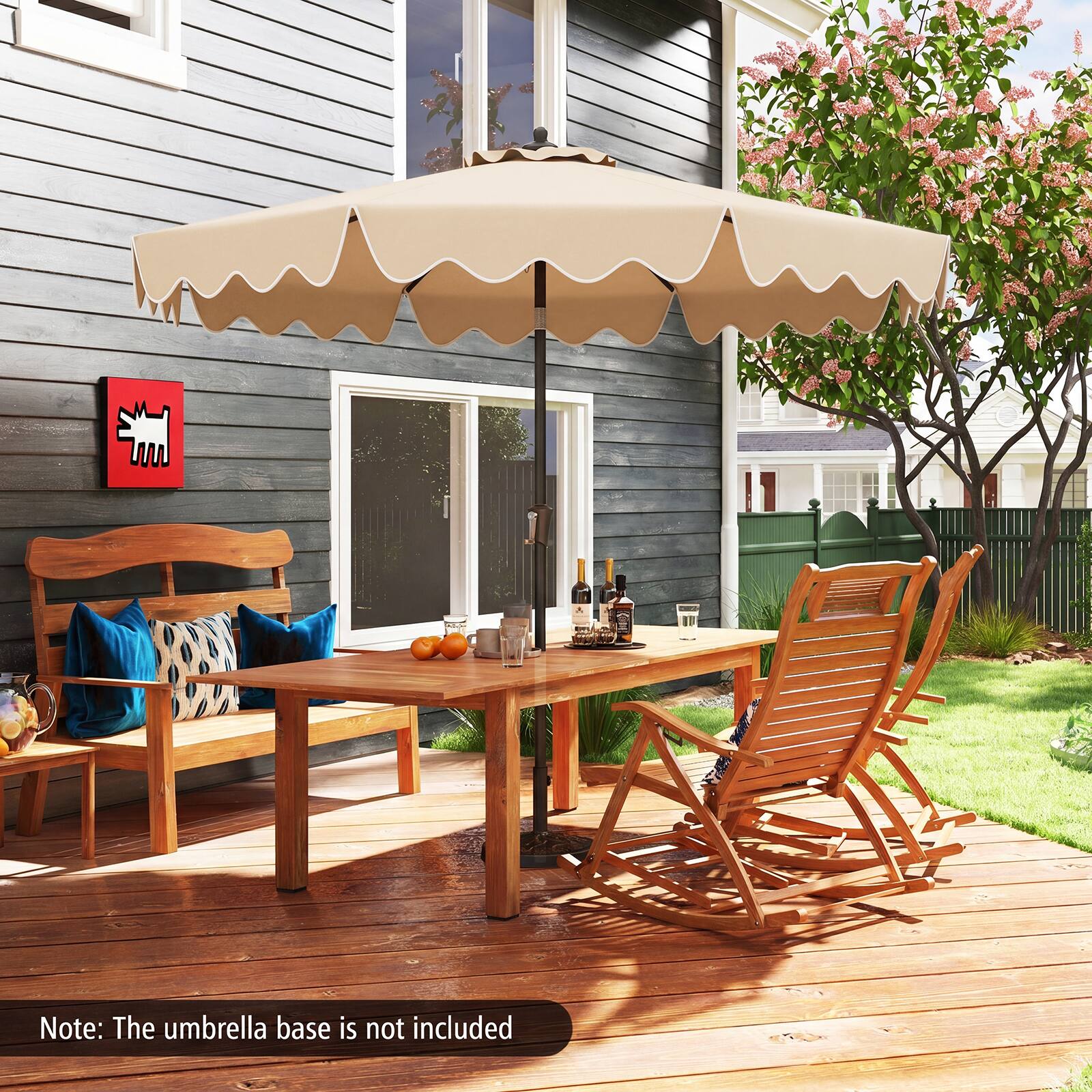 Note: The umbrella base is not included