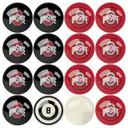 Imperial - Ohio State Buckeyes Billiard Ball Set with Numbers - Multicolor