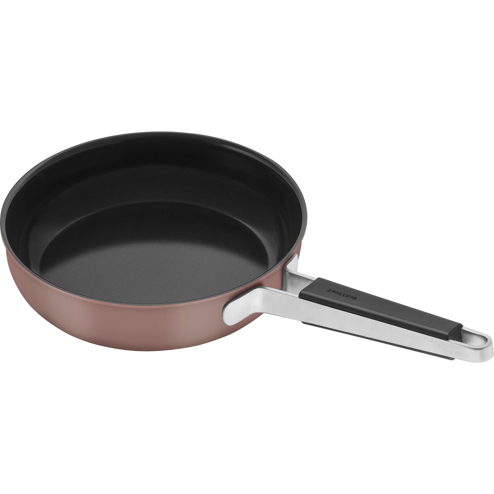 Front. ZWILLING - ZWILLING Pure 9.5-inch Stainless Steel Ceramic Nonstick Fry Pan, Rose - Rose Gold.