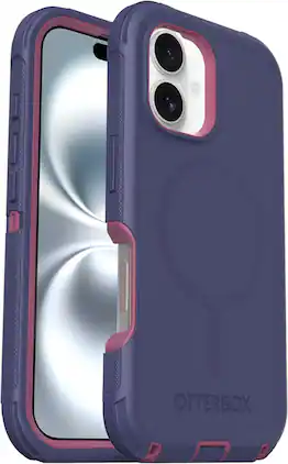 OtterBox - Defender Series Pro Hard Shell for MagSafe for Apple iPhone 16 - Regatta Rose (Purple & Pink)