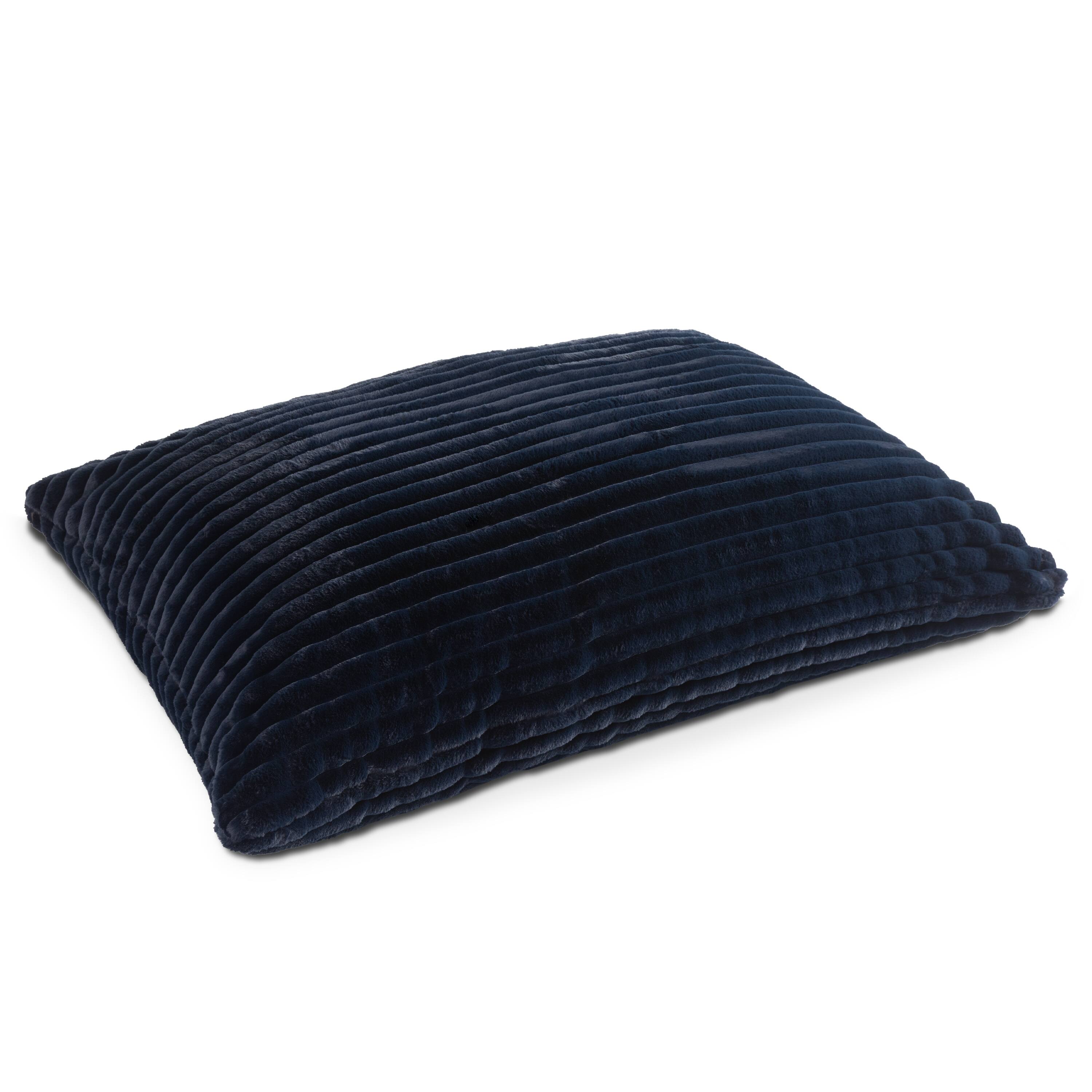 Front. Jaxx - Jaxx Pillow Saxx 5.5-Foot Faux Fur - Luxuriously Soft Bean Bag Floor Pillow and Lounger, Mondo Midnight Blue - Faux Fur Midnight Blue.