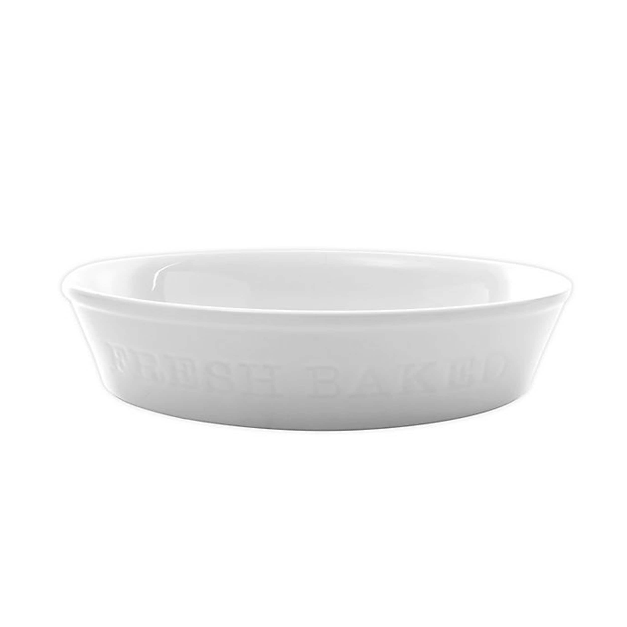 Gibson - Our Table Simply 9.5 Inch Round Porcelain Fresh Baked Pie Plate - White