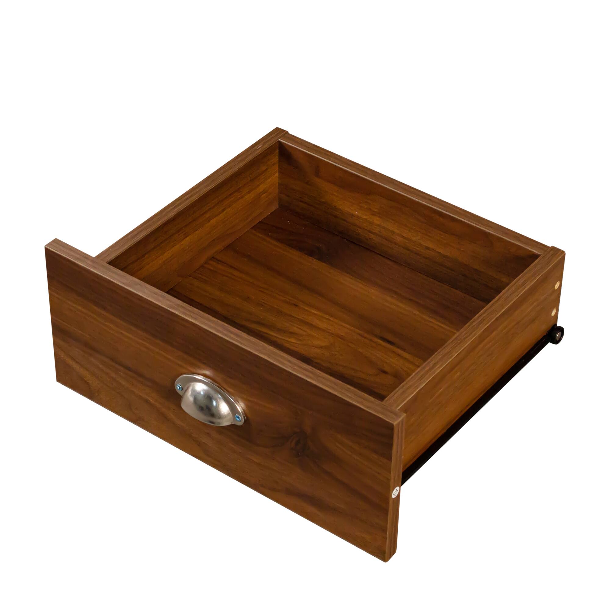 Alt View 2. GOODSILO - Home Office Computer Desk with Hutch | Study Writing Table with Storage - Walnut.