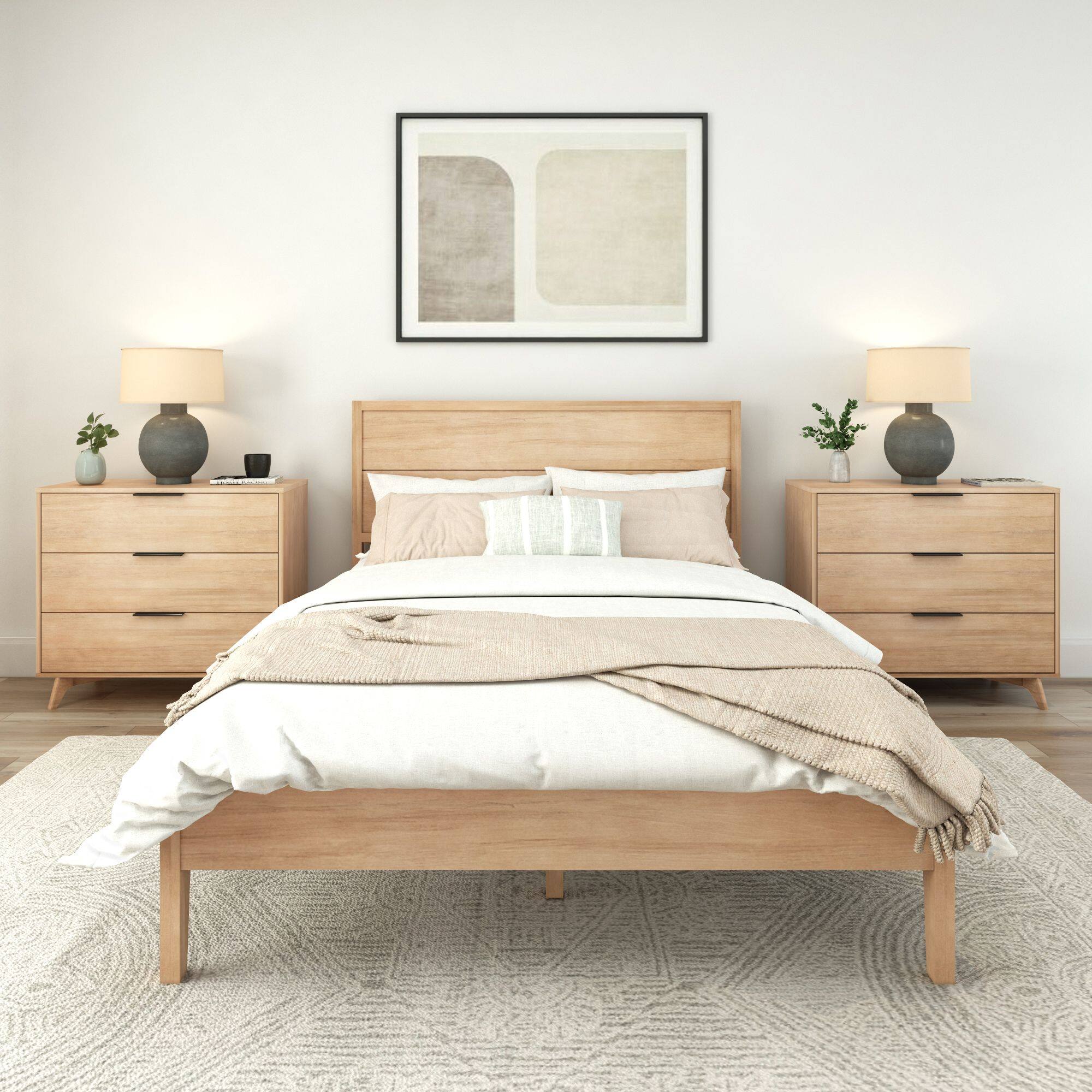 Alt View 1. Plank+Beam - Haven Queen Bed, Blonde - Blonde.