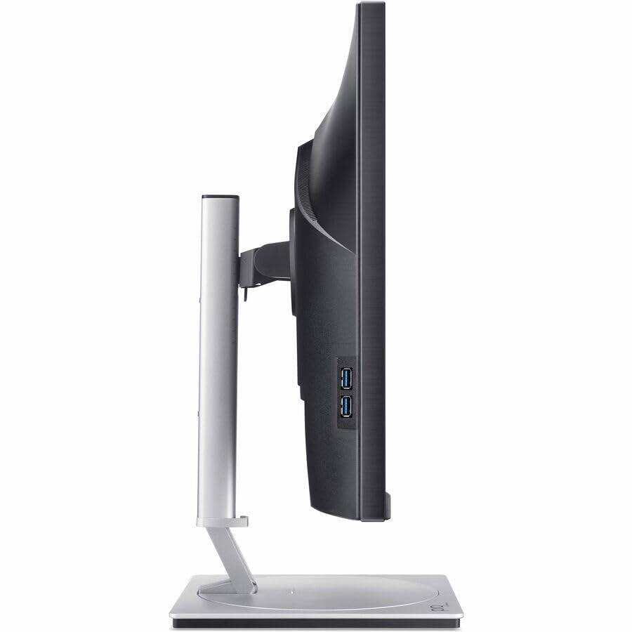 Back. Acer - Acer PE270K L1 27" 4K UHD IPS Monitor, HDR10, Calibrated, sRGB, USB-C, Adjustable Stand - silver.