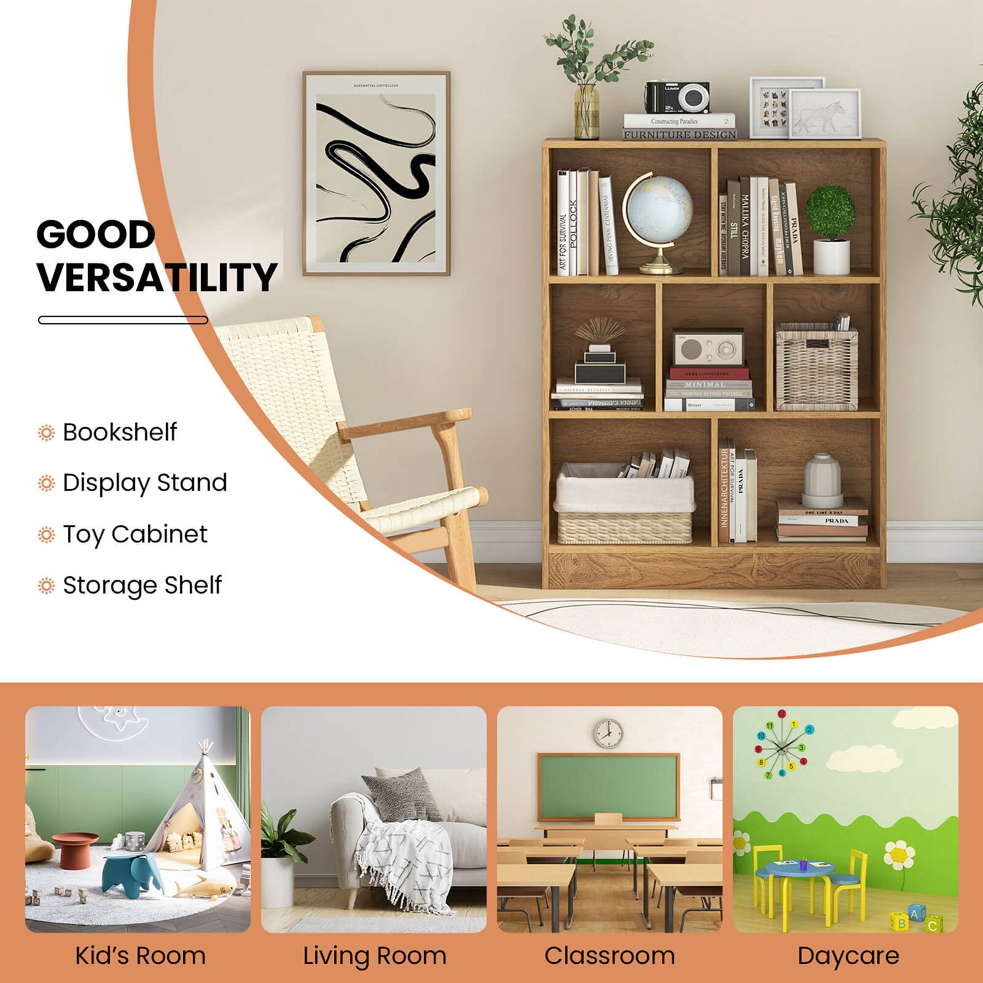 GOOD VERSATILITY

Bookshelf
Display Stand
Toy Cabinet
Storage Shelf
Kid's Room
Living Room
Classroom
Daycare