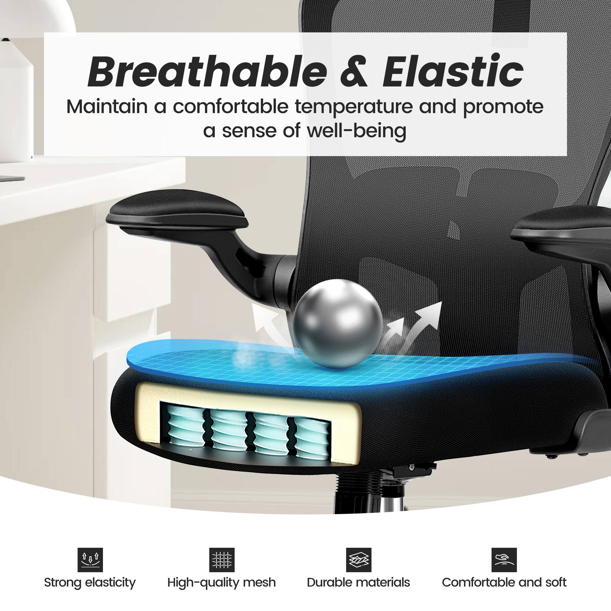 Breathable & Elastic  
Maintain a comfortable temperature and promote a sense of well-being  

- Strong elasticity  
- High-quality mesh  
- Durable materials  
- Comfortable and soft