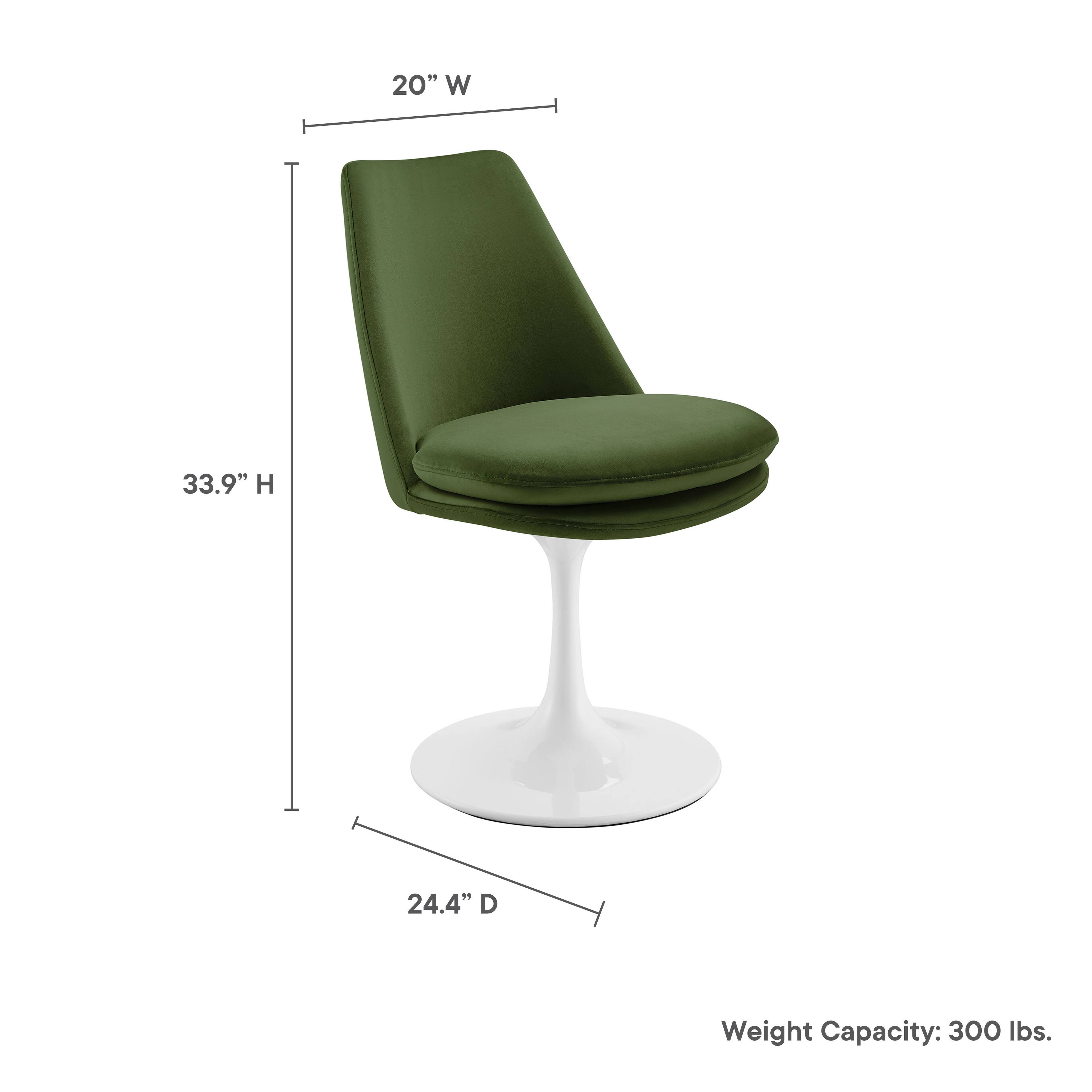 20" W x 33.9" H x 24.4" D  
Weight Capacity: 300 lbs.