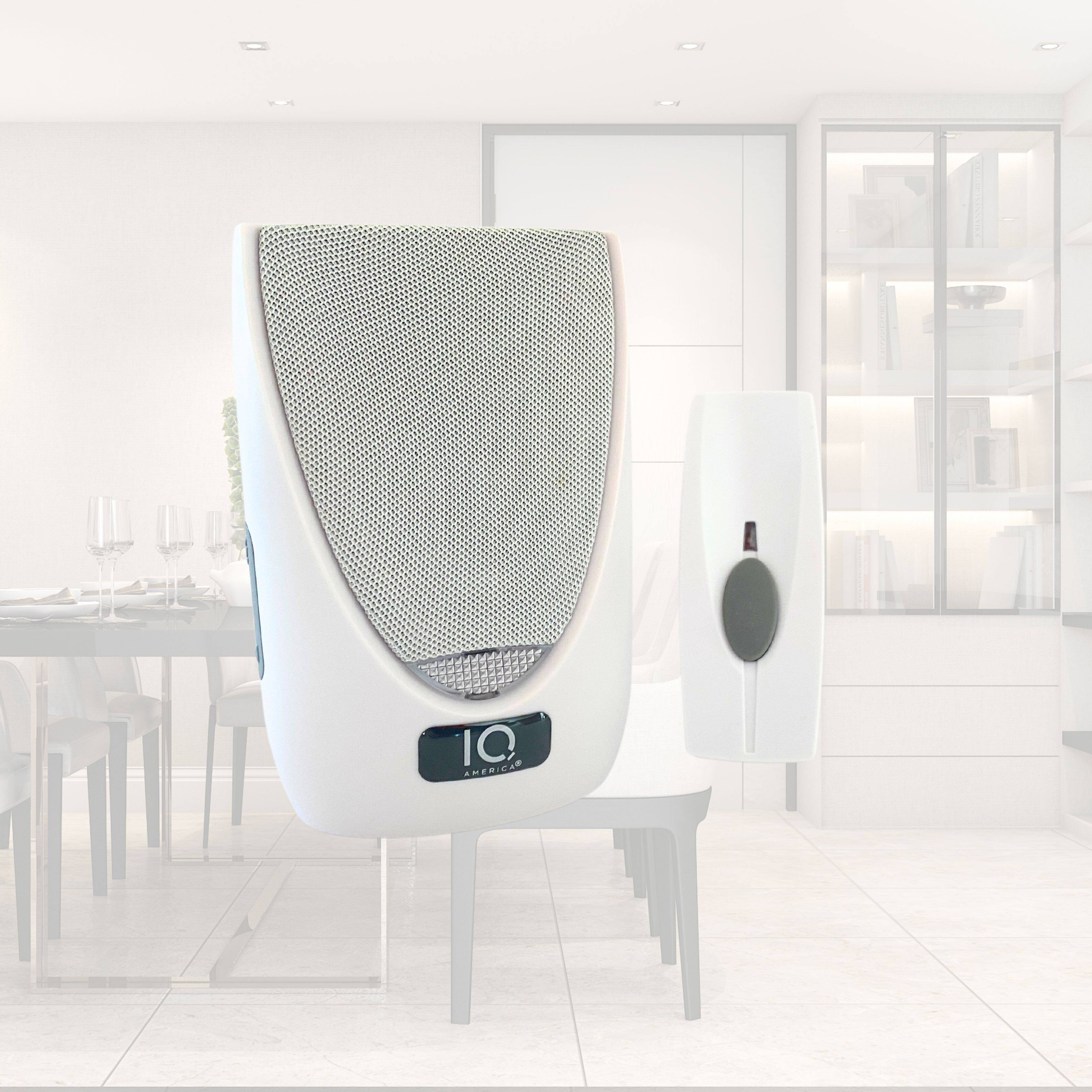 Alt View 4. IQ America - Battery Powered Wireless Door Bell Chime with Visual Alert, 6 Chime tones, 4 Volume Levels, 1 Button - White.