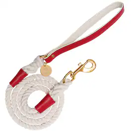 PoisePup - Pet Dog 5ft Long Leash - Red | White