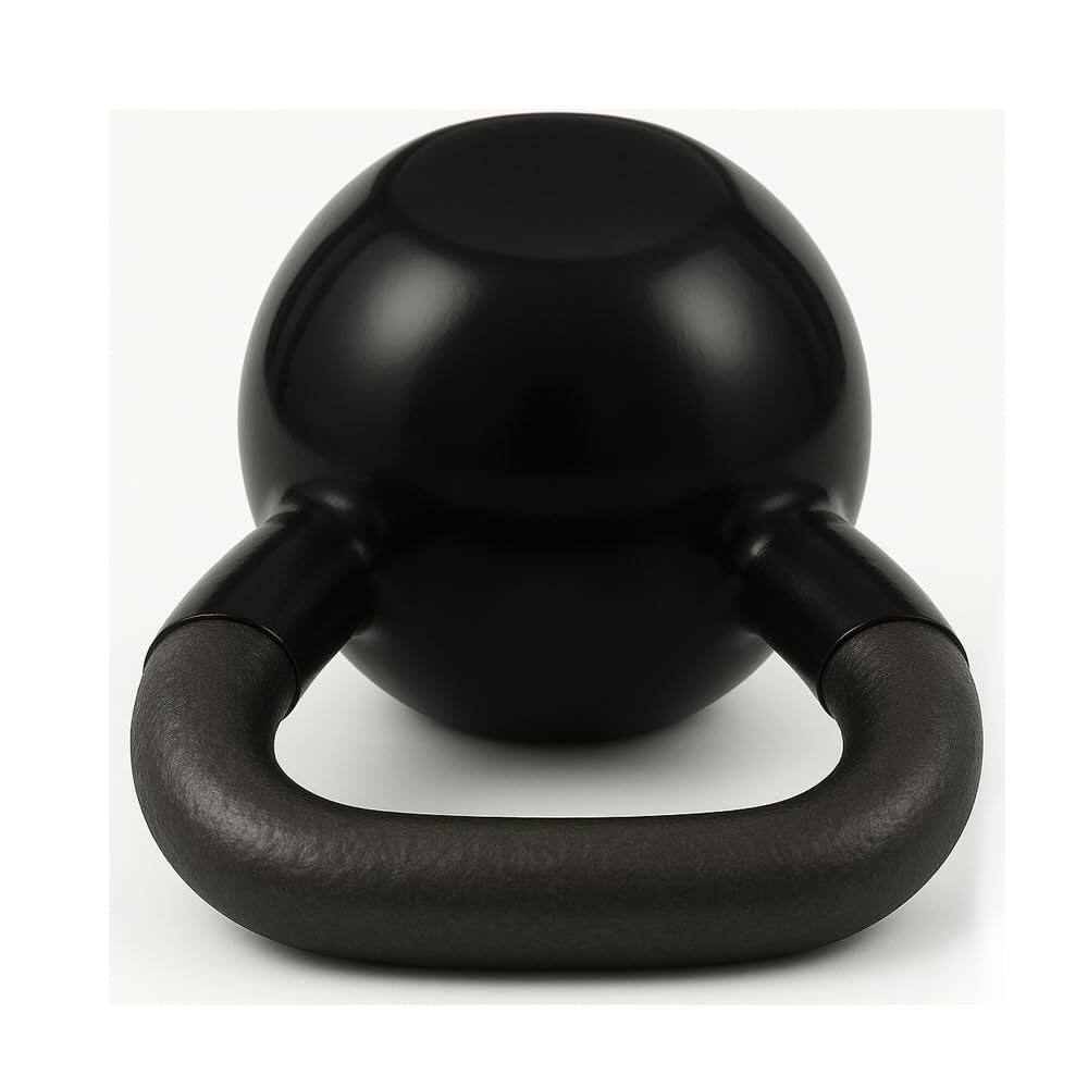 Back. Amber Sporting Goods - Vinyl Coated Kettlebell Weights, Fitness Companion for Full-Body Workouts, Strength Training, Men and Women - Black.