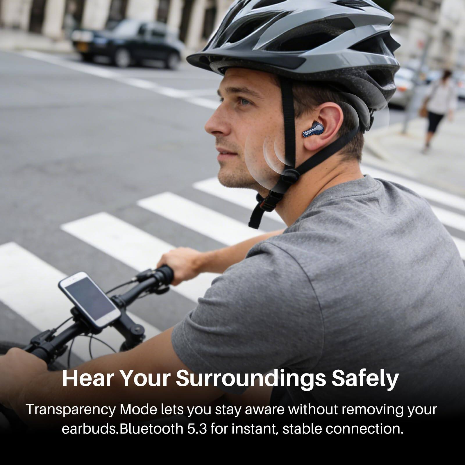 Hear Your Surroundings Safely

Transparency Mode lets you stay aware without removing your earbuds. Bluetooth 5.3 for instant, stable connection.