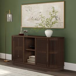 Plank+Beam - Contour Sideboard, 2 Door w/ Middle Shelf (1495 x 406 x 762mm / 59 x 16 x 30in) - Walnut