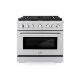 ZLINE - 36 in. 5.2 cu. ft. Paramount Freestanding Gas Range with 6 Burner Cooktop and Convection Gas Oven in Stainless Steel - Stainless Steel