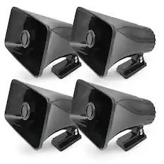 Front. Pyle - Pyle 6" PA Horn Speaker for Indoor/Outdoor Use, 50W Peak Power, Black, 4 Pack - Black.