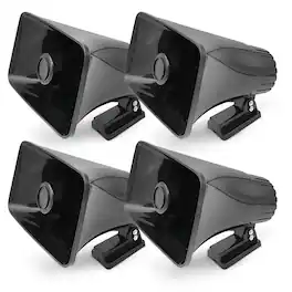Pyle - 6" PA Horn Speaker for Indoor/Outdoor Use, 50W Peak Power, 4 Pack - Black