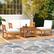 Alt View 4. Costway - 10 PCS Acacia Wood Patio Furniture Set with Cushions and 2-Tier Coffee Table - Off White,Natural.