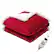 Front. Costway - 50'' x 60'' Heated Blanket Throw Reversible Flannel & Sherpa Blanket - Red.