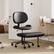 Angle. Pinmoco - Ergonomic Cross-Legged Swivel Chair, Adjustable PU Leather Meditation Chair - Black.