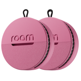 Roam - 3-in-1 Tracker - Bluetooth Item Locator, Keys/Luggage/Pet Gear, iOS or Android Find My, Waterproof, 2-Pack - Pink