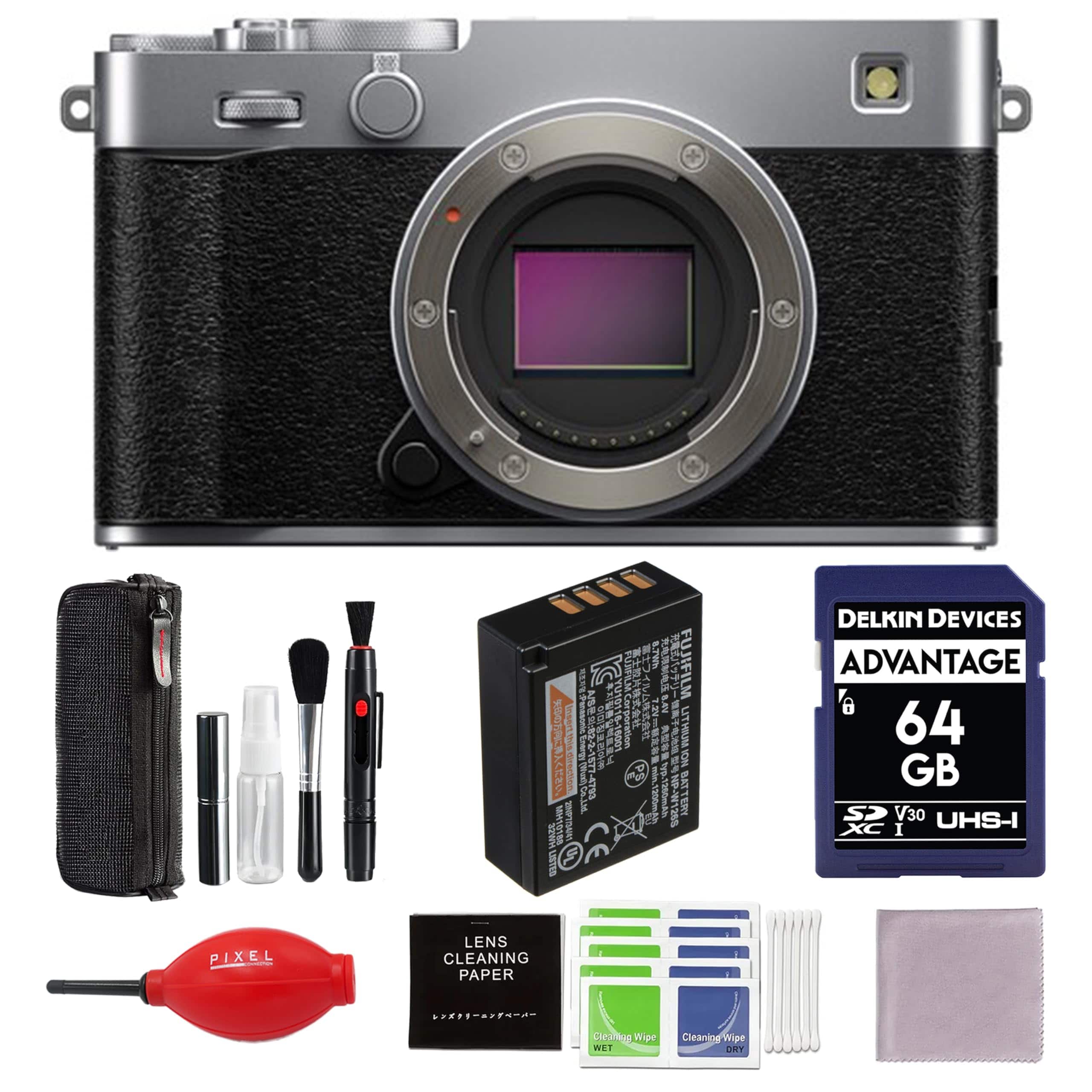 Fujifilm - X-E5 Mirrorless Camera Bundle (Silver) with 64GB SD Card and More Additional Accessories