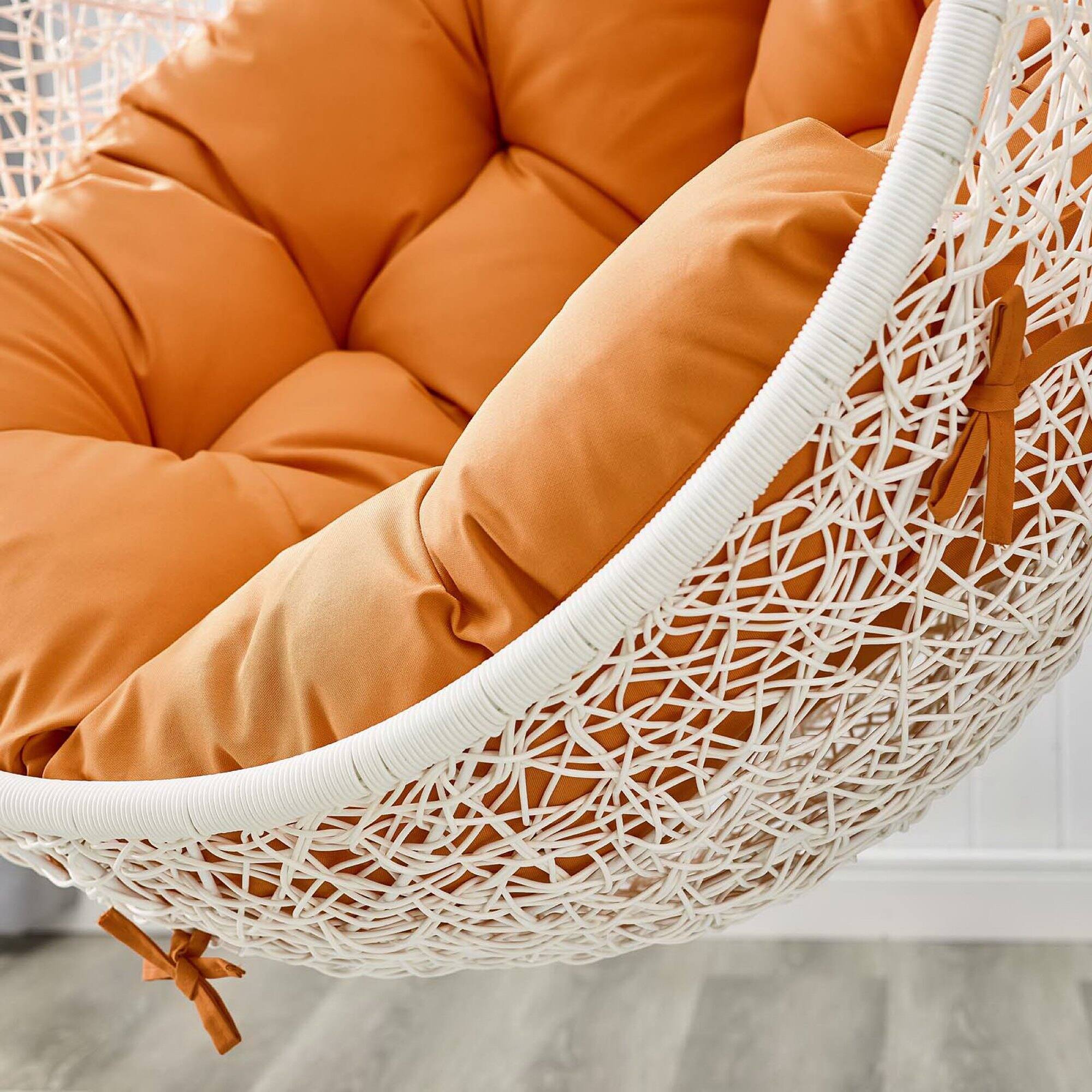 Alt View 4. Modway - Hide Outdoor Patio Swing Chair With Stand by Modway - White Orange.
