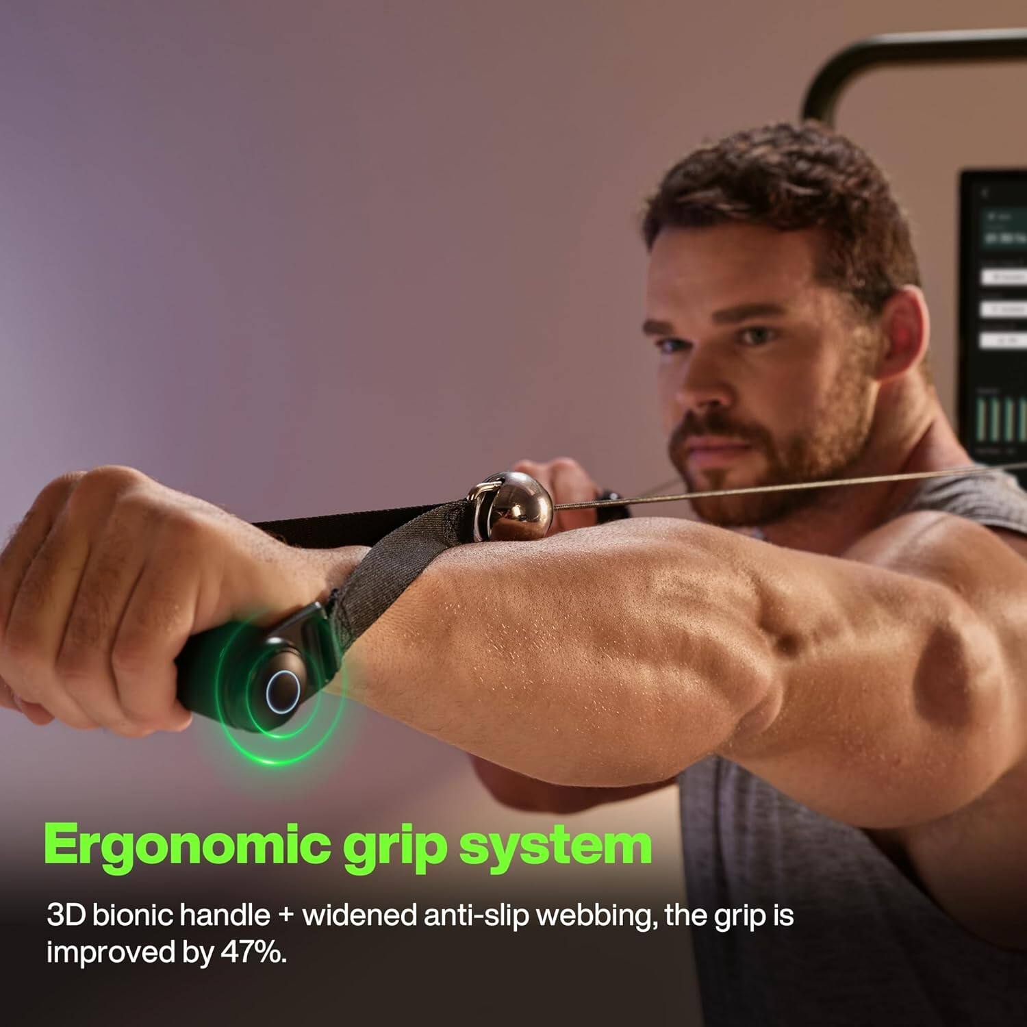 Ergonomic grip system

3D bionic handle + widened anti-slip webbing, the grip is improved by 47%.