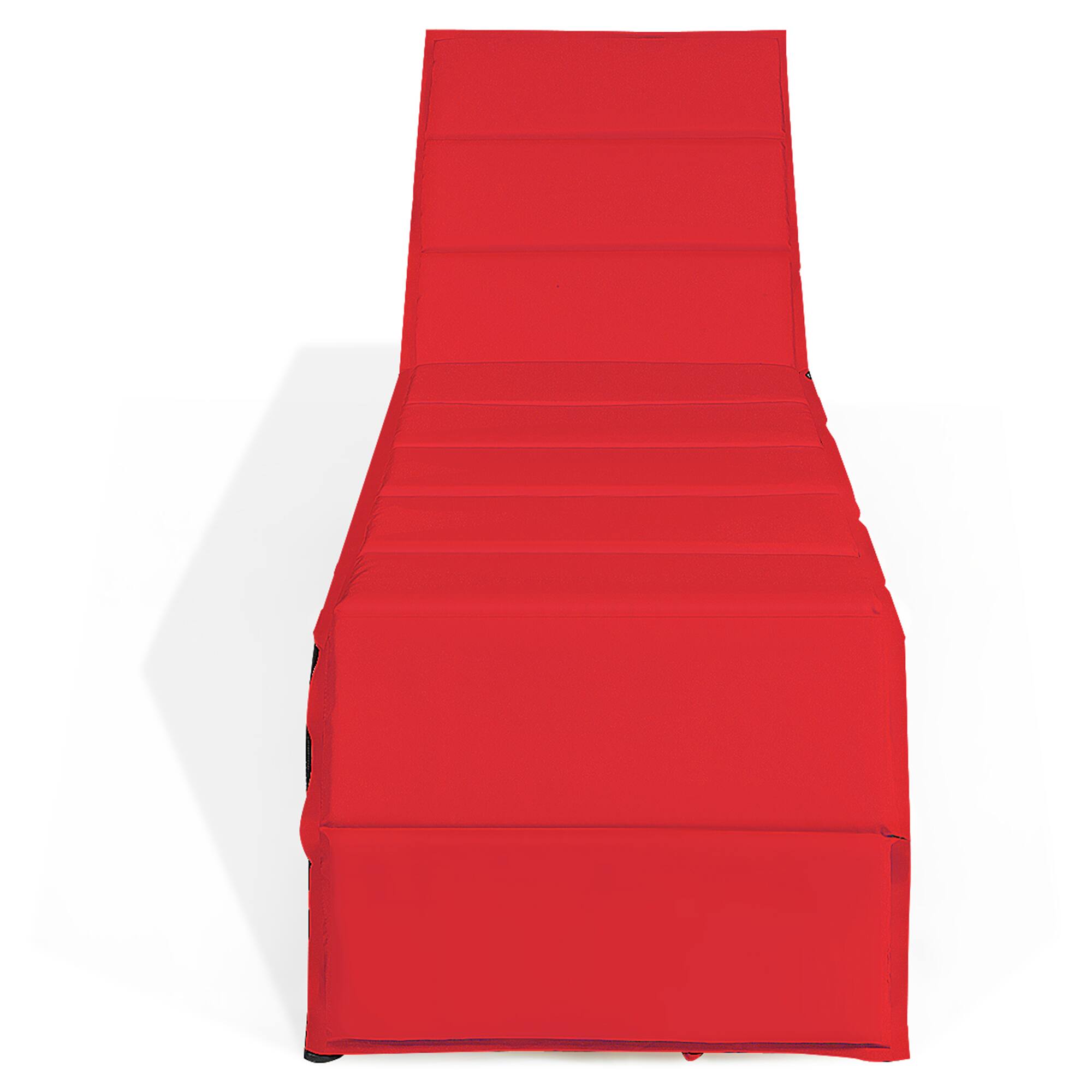 Alt View 1. Gymax - Gymax Adjustable Rattan Patio Recliner Chaise Lounge Chair w/ Red Cushion - Red.