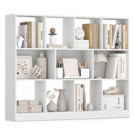 Songmics Home - Bookshelf, 3-Tier Bookcase, Book Shelf, Open Storage Shelf, 9.4 x 49.6 x 39.4 Inches, for Living Room, Home Office - Cloud White
