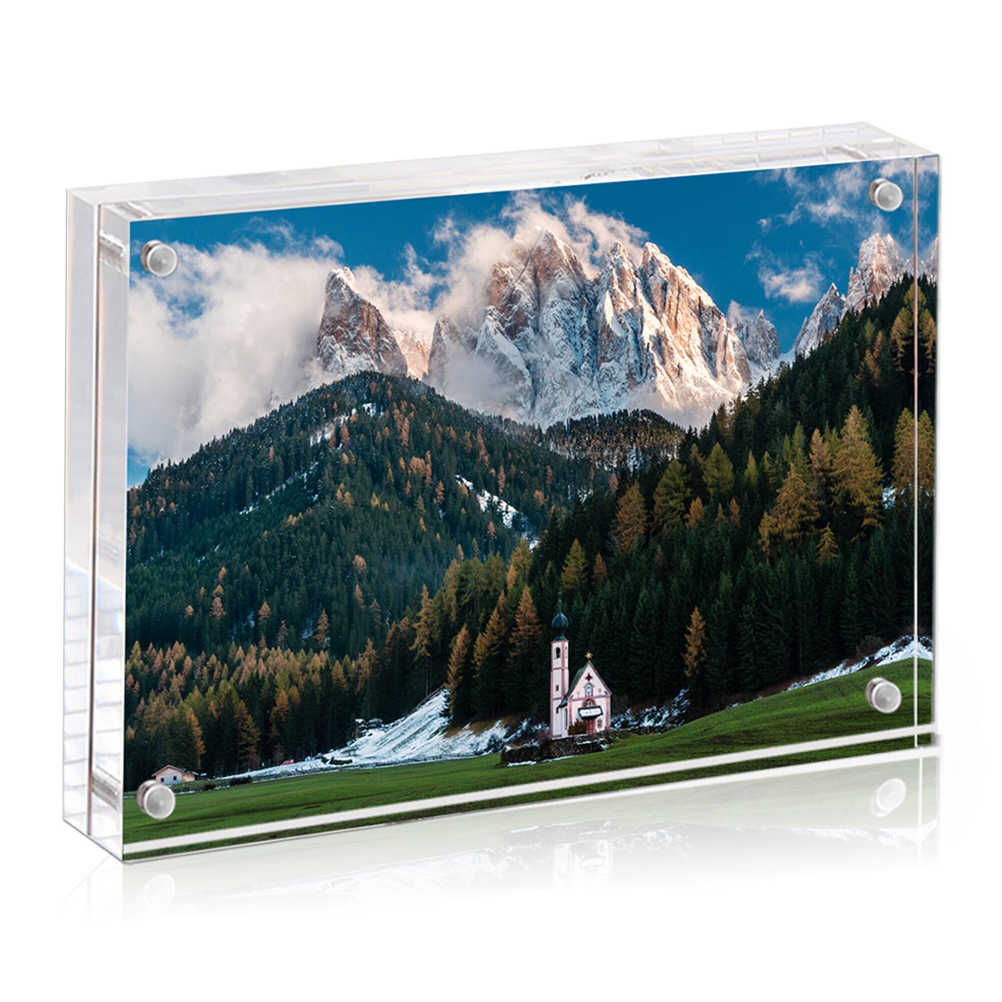 Front. BP4U - 8x12 Inch Tabletop Acrylic Picture Frame, 12+12MM Double Sided Desktop Photo Frame (1-Pack).