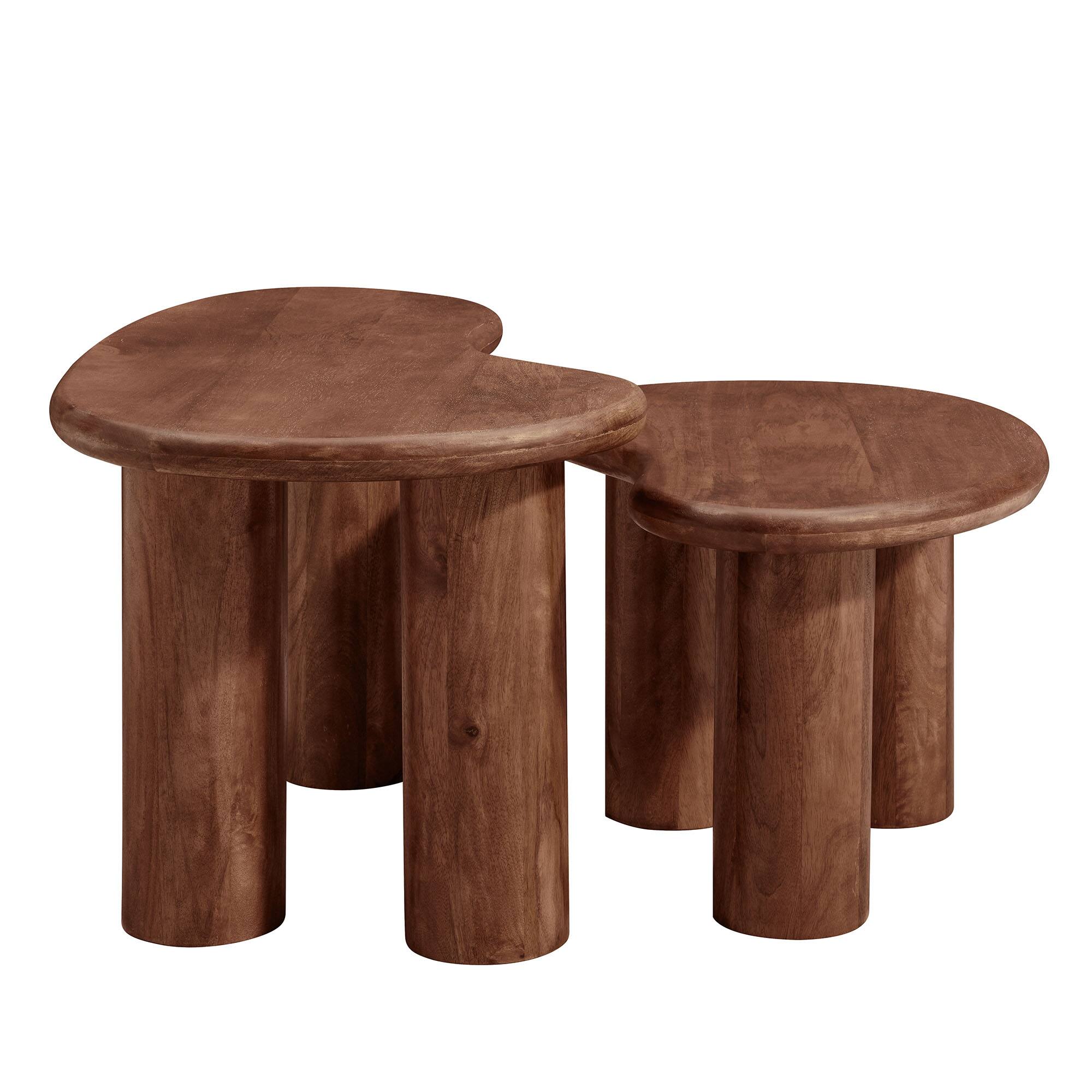 Alt View 2. Modway - Hackney Mango Wood Nesting Coffee Table Set by Modway - Walnut.