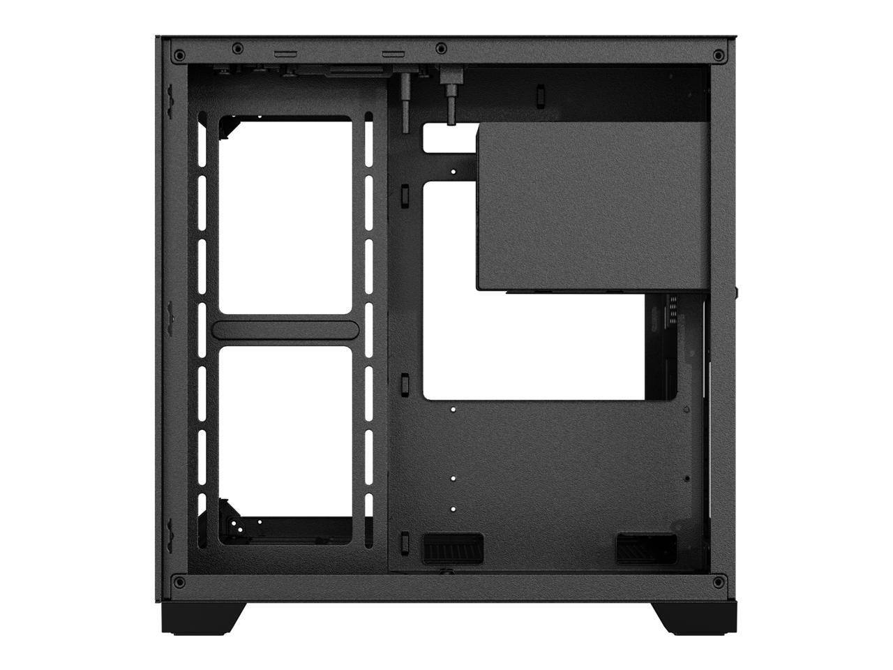 Alt View 3. DIYPC - DIYPC DIY-CUBE01-BK USB3.0 Tempered Glass Micro ATX Case (Dual Glass, Fans Not Included) - Black.