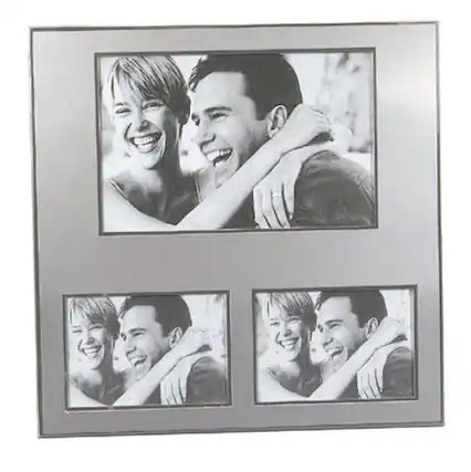 Front. Jiallo - Jolene Collage Photo Frame - Silver, Multi Color.