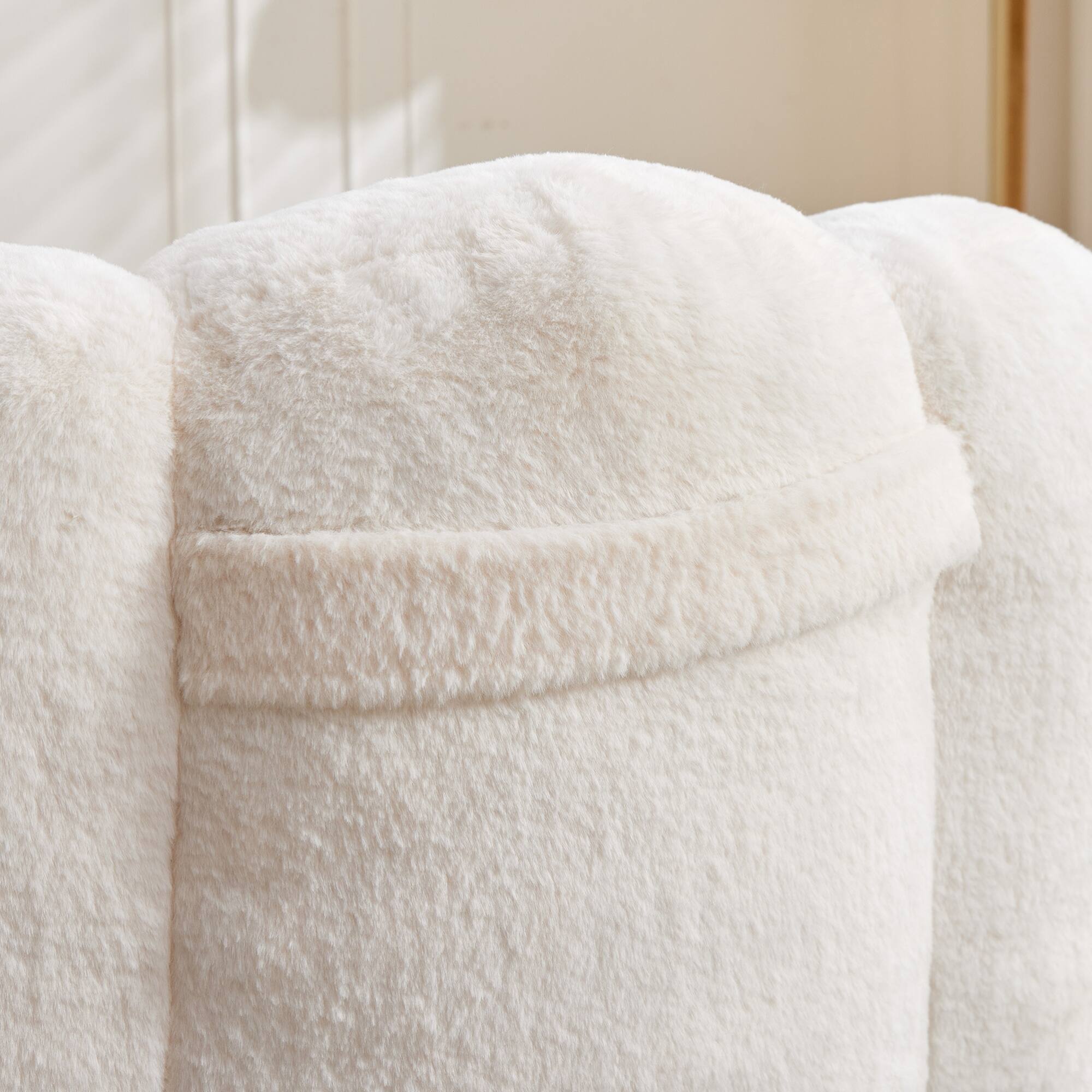 Alt View 4. GOODSILO - Lotus Style Compression Sofa Bean Bag Chair with Pull Ring for Easy Mobility and No Assembly Required - White.