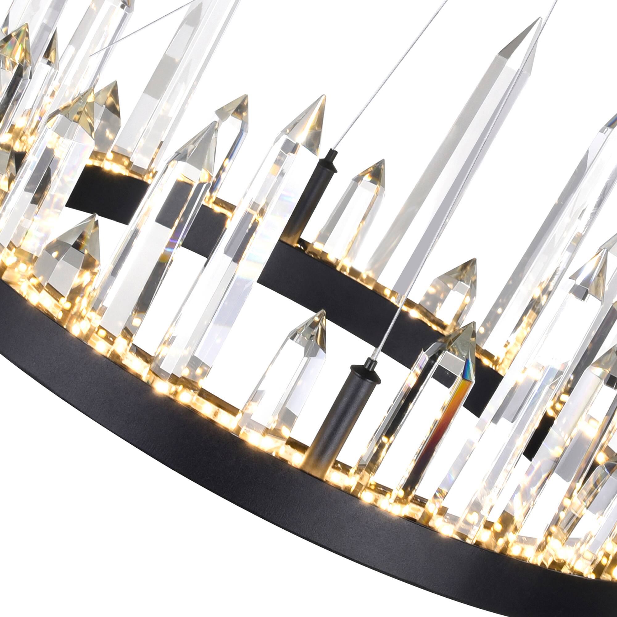 Left. CWI Lighting - Juliette LED Chandelier With Black Finish - Black.