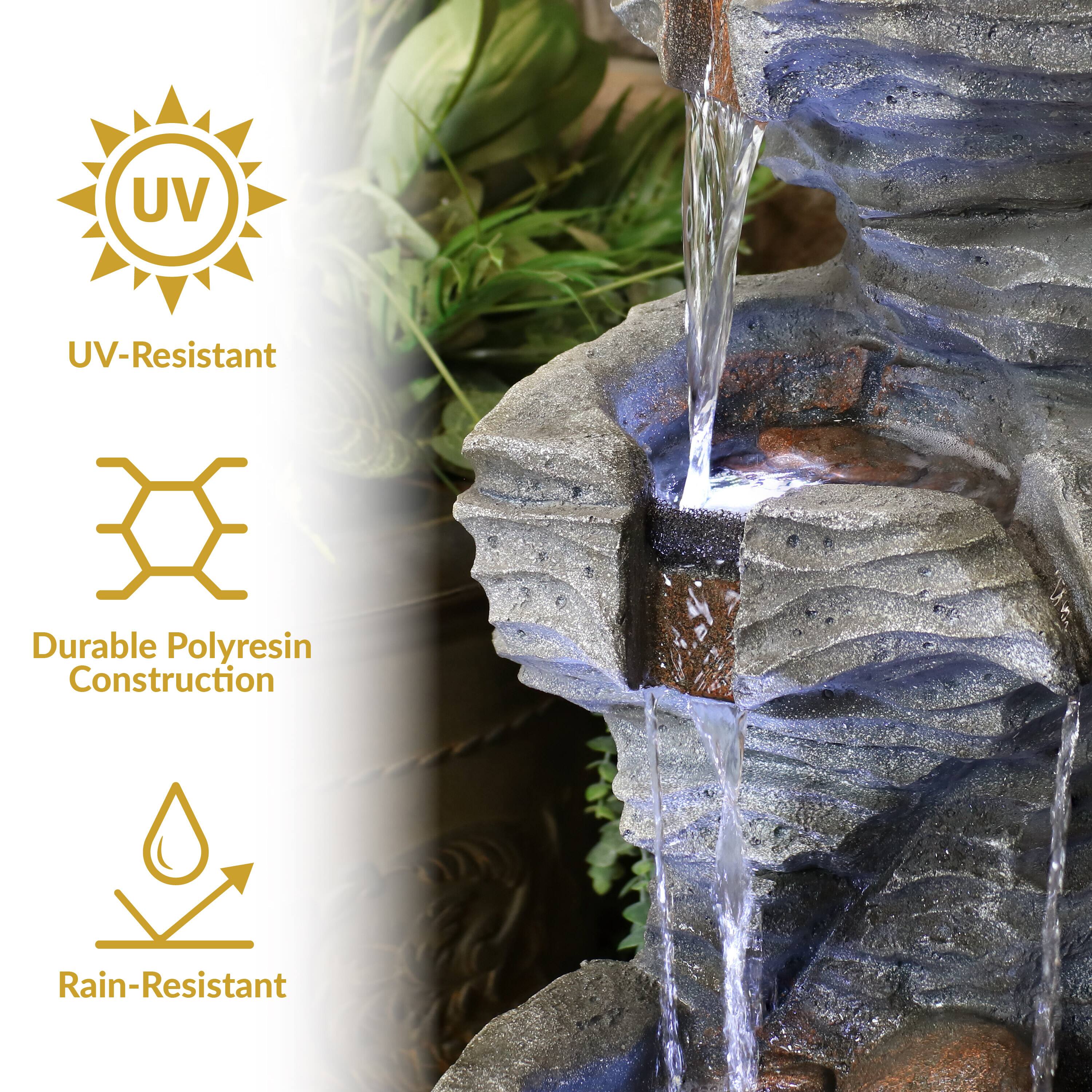 UV-Resistant  
Durable Polyresin Construction  
Rain-Resistant