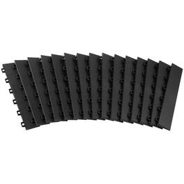 VEVOR - Female Garage Floors Transition Edge Kit, 15 PCS Sturdy PP Interlocking Modular Garage Floor Edging Slip-resistant - Black