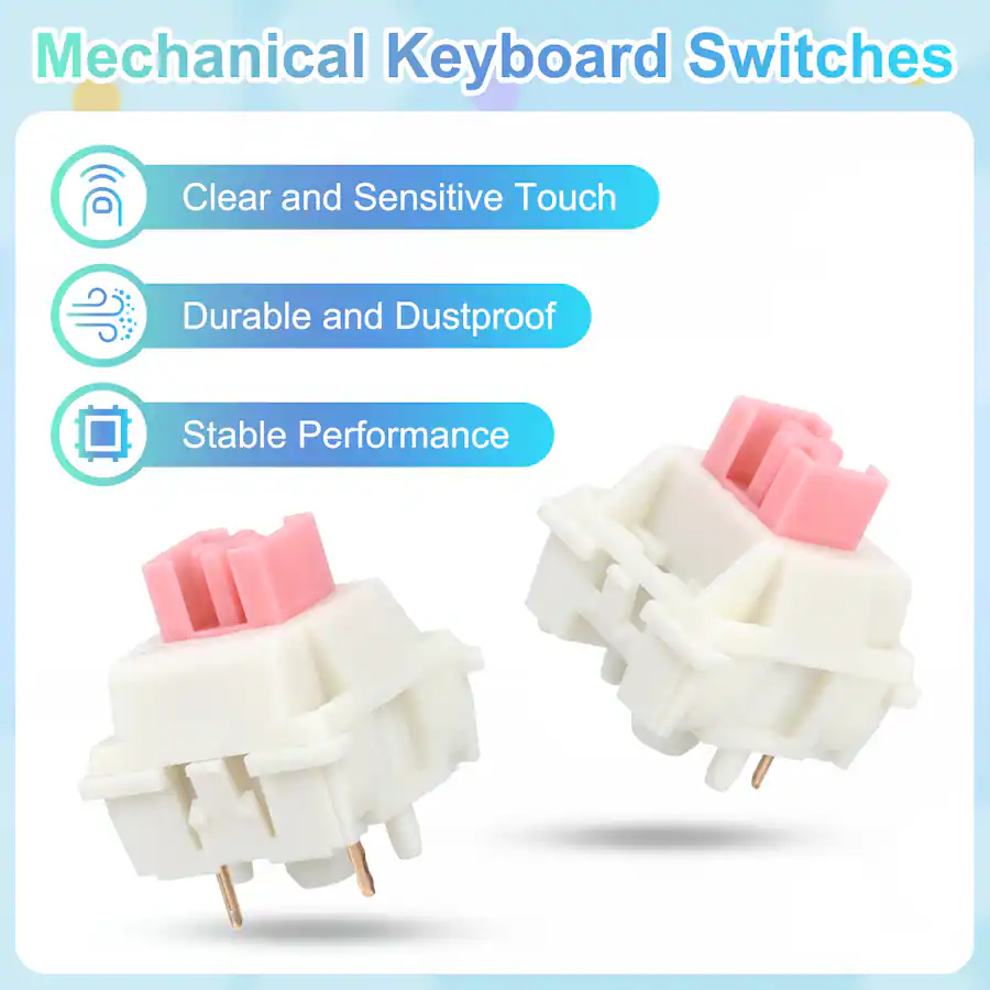 Switch Key Pink Unique Bargains 36pcs Keyboard Switches (5 Pin 45gf) Dustproof Pre ...