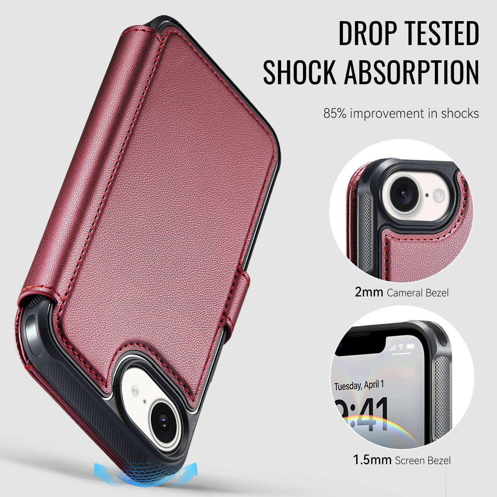 DROP TESTED SHOCK ABSORPTION  
85% improvement in shocks  

2mm Camera Bezel  

1.5mm Screen Bezel  

Tuesday, April 1  
2:41