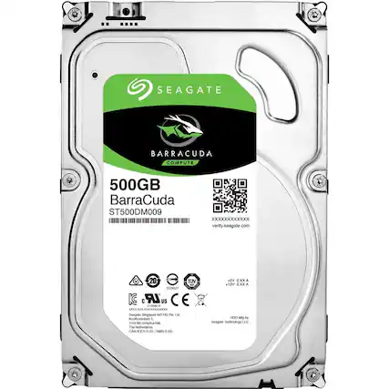 SEAGATE BARRACUDA COMPUTE
500GB
BarraCuda
ST500DM009
verify.seagate.com
20 TUV 00007 LR US CE 100814
AE BAE D.. .XXX
Seagate Technology LLC
HDD by Seagate Technology LLC
+5V 0.30A
+12V 0.30A
Kohtovontaan 1
1119 NE gholr The Nnthorlands
CANOESO d NMI-3 d
CAN IEC-95 (B) / NMB-3 (B)