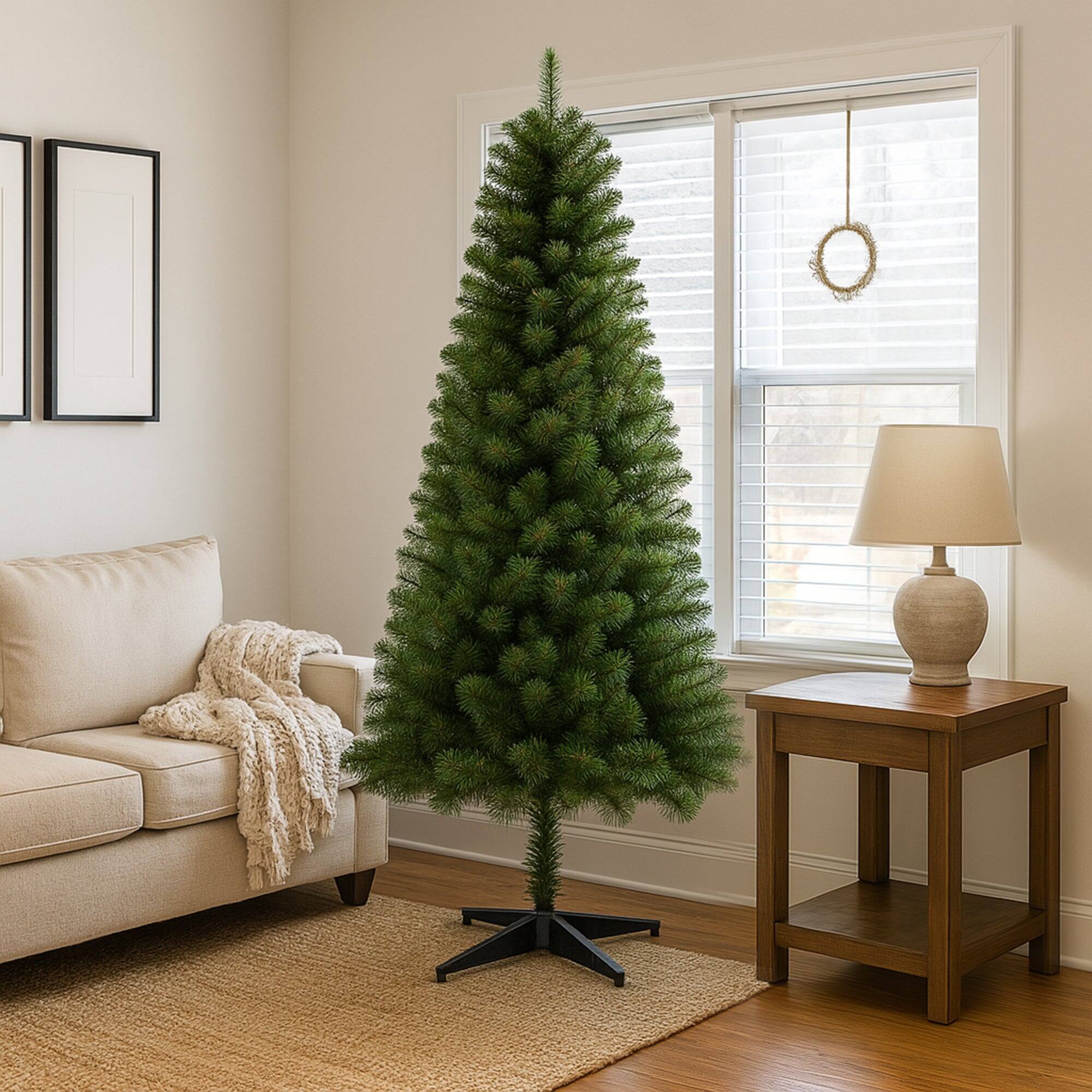 Alt View 5. Hivvago - 6FT Hinged Unlit Artificial Christmas Tree with 582 Tips - Green.