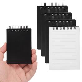 Unique Bargains - 4pcs 3x5 Inch Aesthetic Pocket Notebooks, Spiral Lined Pages Portable Flip Notes 80 Sheets/160 Pages Office - Black