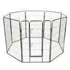 Front. Gymax - Gymax 48'' 8 Panel Pet Puppy Dog Playpen Door Exercise Kennel Fence Metal.