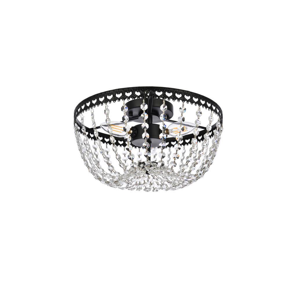 Back. Elegant Lighting - Kylie 12 inch flush mount in black - Black.