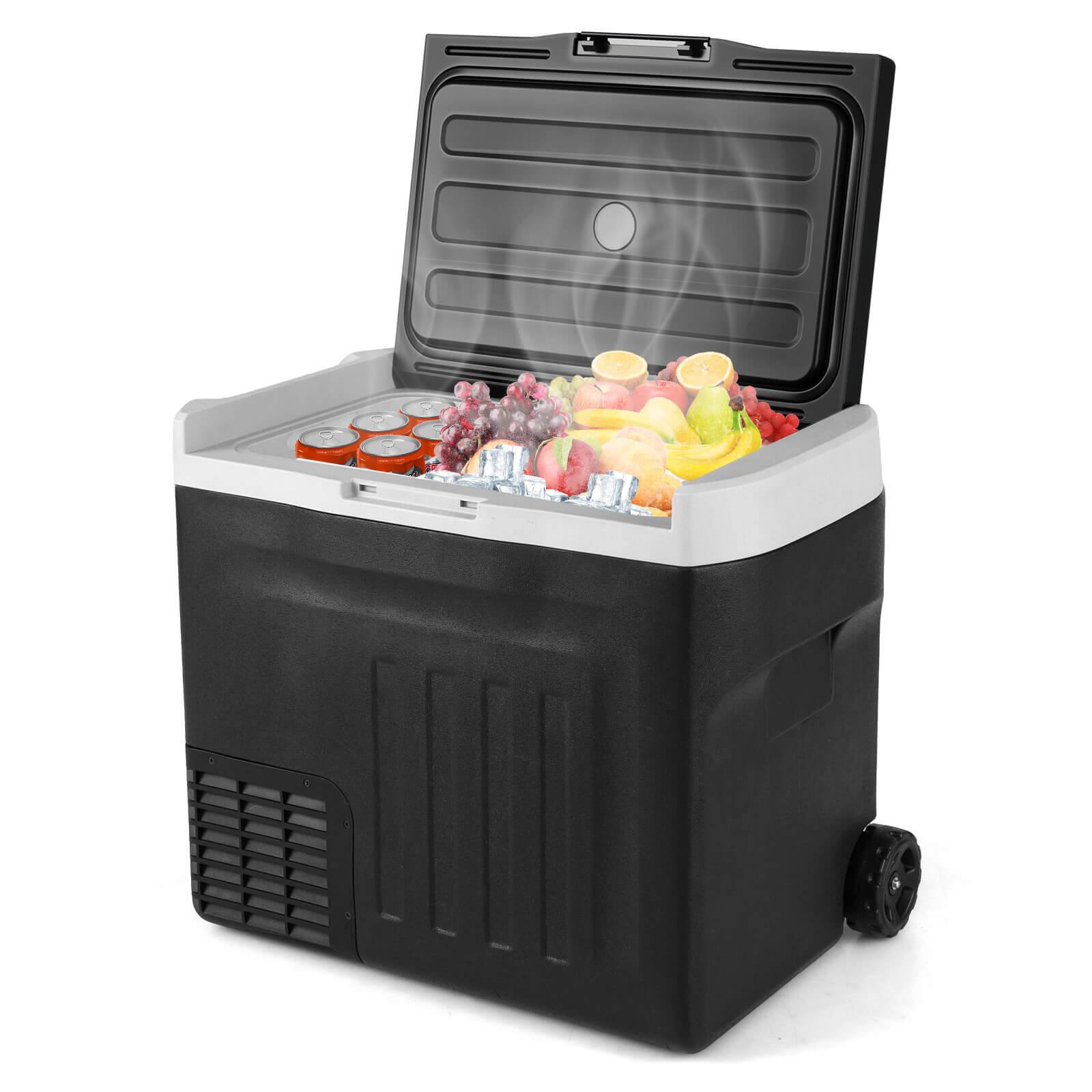 Alt View 9. Costway - Costway 12 Volt Car Refrigerator with -4℉~68℉ Adjustable Range Divider for Camping 42 QT - Black.