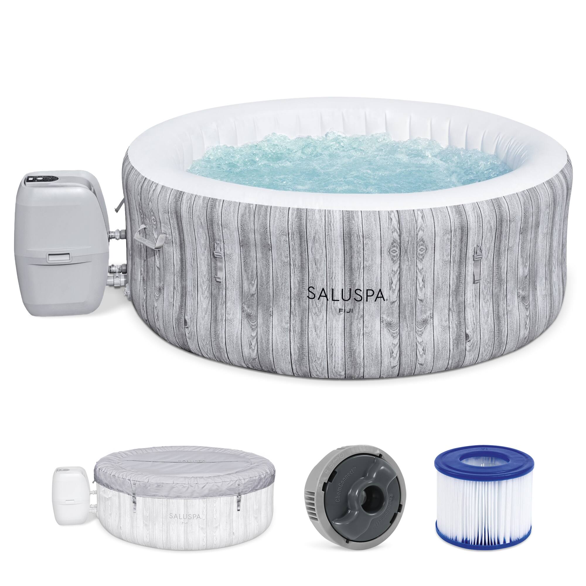 Bestway - SaluSpa AirJet Inflatable Hot Tub with 120 Soothing Jets, Gray - Fiji