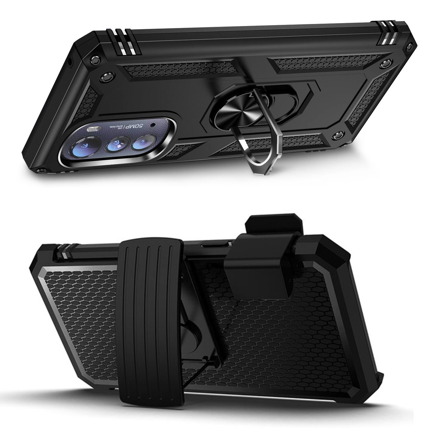 Alt View 12. SaharaCase - Kickstand Case for Motorola Edge (2022) - Black.