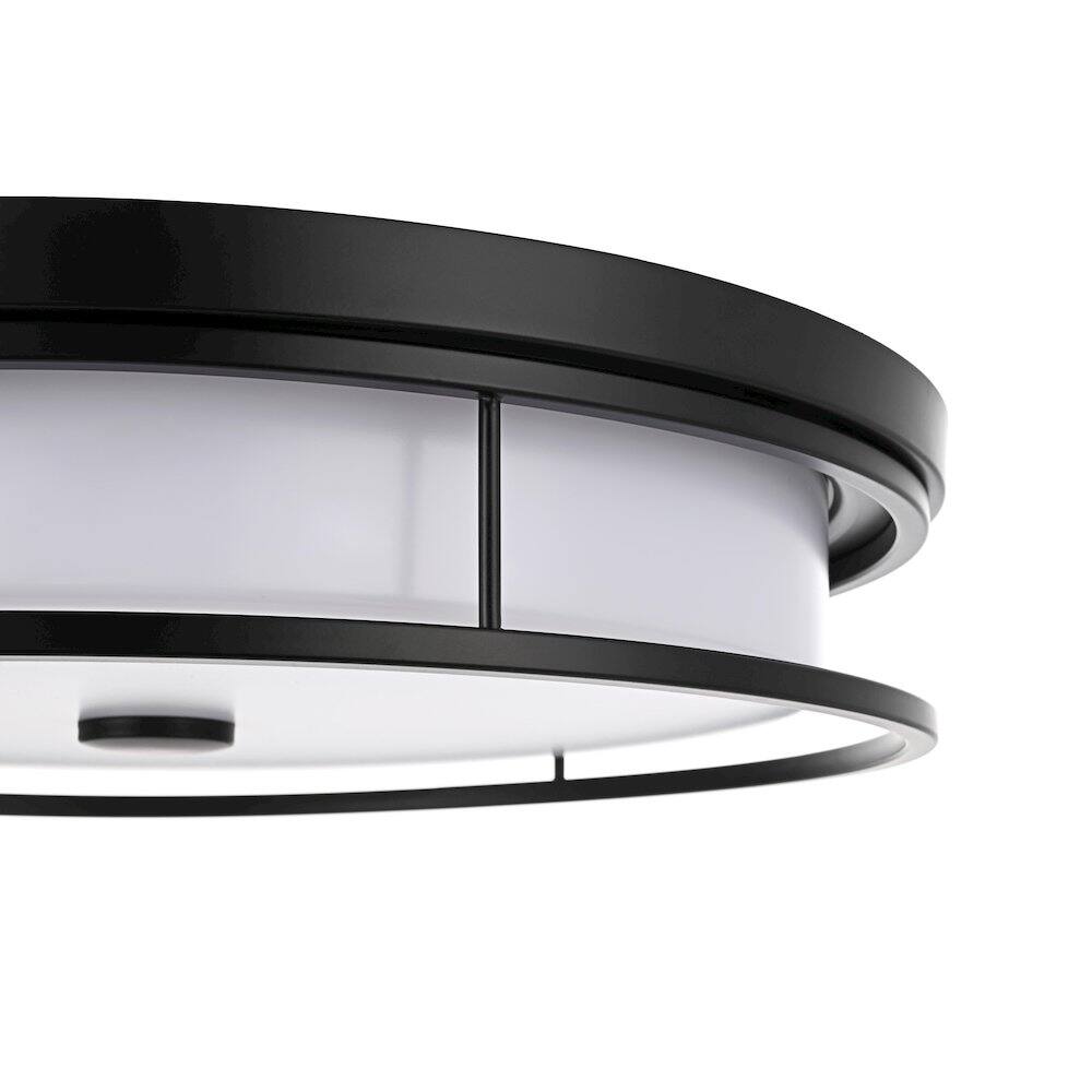 Left. Living District - Kolson 20 Inch Led Flush Mount Ceiling Light In Black - Black.