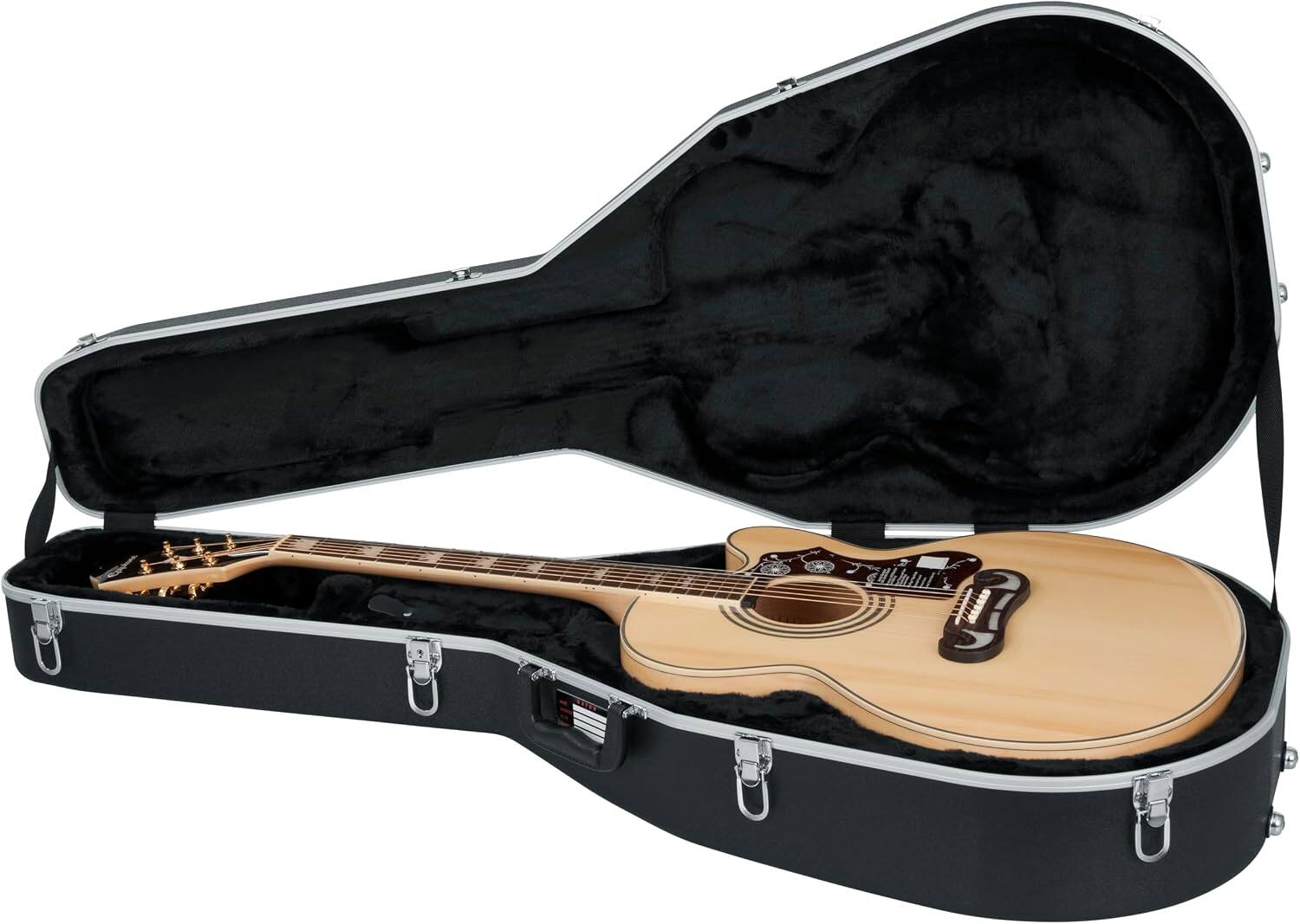 Alt View 1. Gator - Deluxe Molded Case for Jumbo Acoustic Guitars with Impact-Resistant ABS Shell and Lockable Latches.